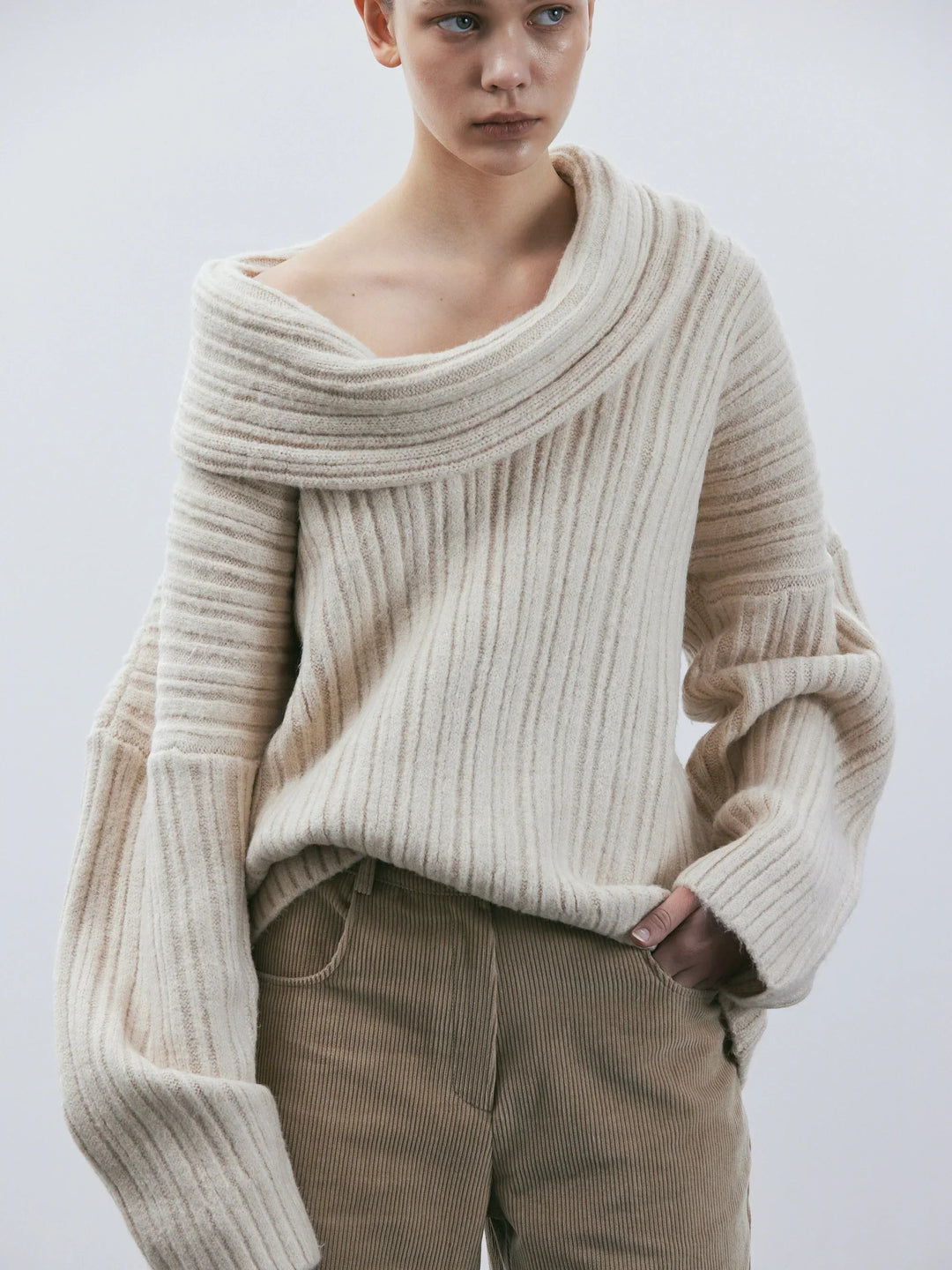 Stilla | Oversized Striktrøje Med High Roll