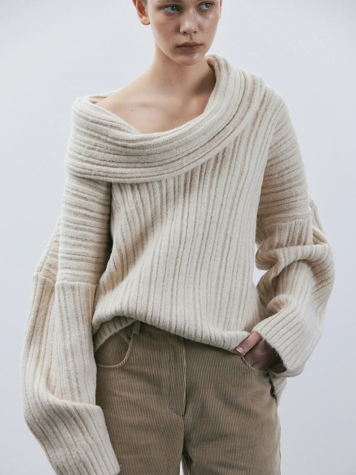 Stilla | Oversized Striktrøje Med High Roll