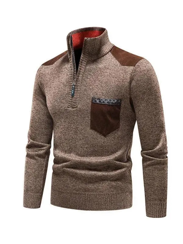 Stilla | Patchwork Lynlås Mænd Rullekravepullover