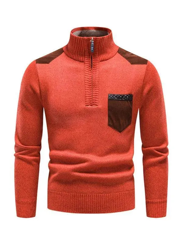 Stilla | Patchwork Lynlås Mænd Rullekravepullover