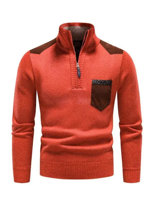 Stilla | Patchwork Lynlås Mænd Rullekravepullover