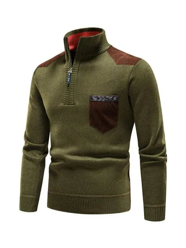 Stilla | Patchwork Lynlås Mænd Rullekravepullover