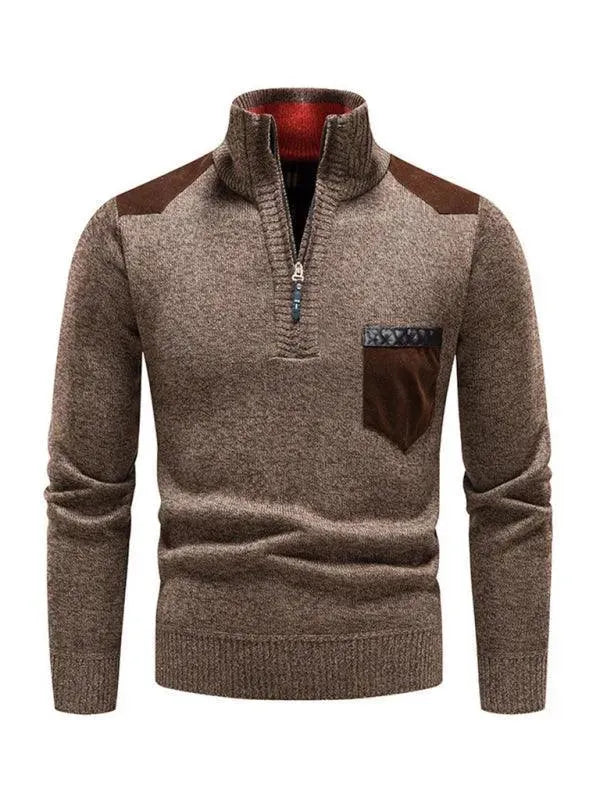 Stilla | Patchwork Lynlås Mænd Rullekravepullover