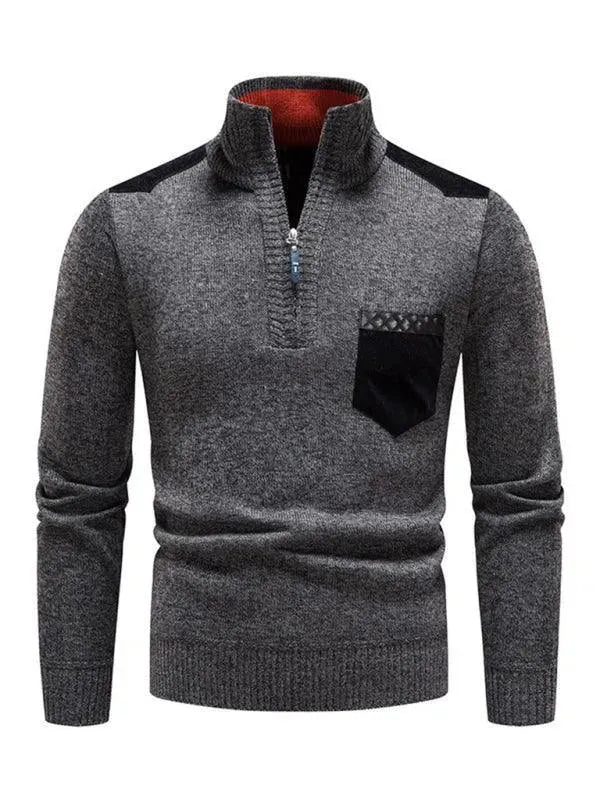Stilla | Patchwork Lynlås Mænd Rullekravepullover