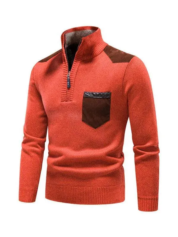 Stilla | Patchwork Lynlås Mænd Rullekravepullover