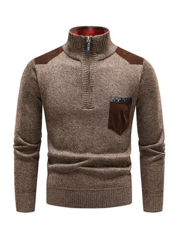 Stilla | Patchwork Lynlås Mænd Rullekravepullover