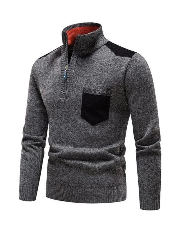 Stilla | Patchwork Lynlås Mænd Rullekravepullover