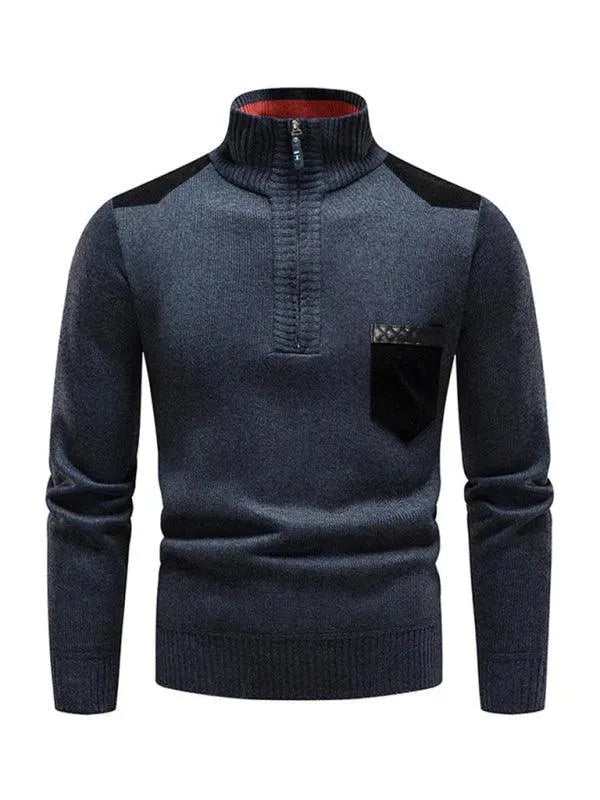 Stilla | Patchwork Lynlås Mænd Rullekravepullover