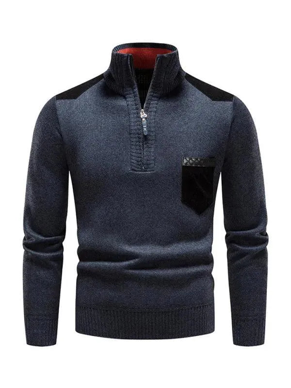 Stilla | Patchwork Lynlås Mænd Rullekravepullover