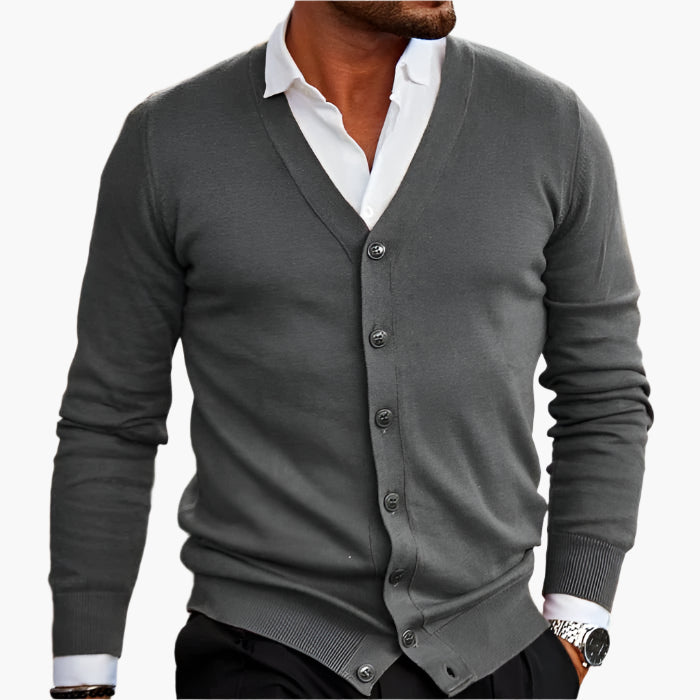 Stilla | Cardigan Klassisk Elegant - Business & Fritid Strikjakke med V-Hals