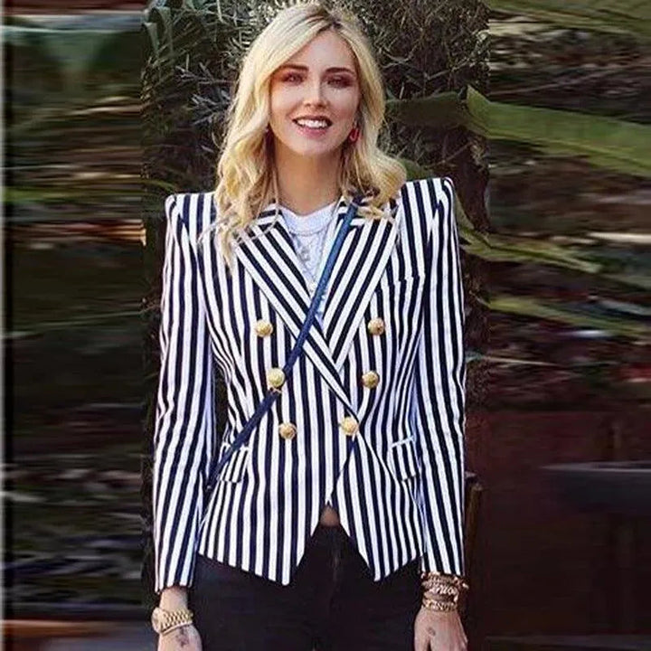 Stilla | Stribet Blazer Damer - Lækkert - Stribet-Pinstripe