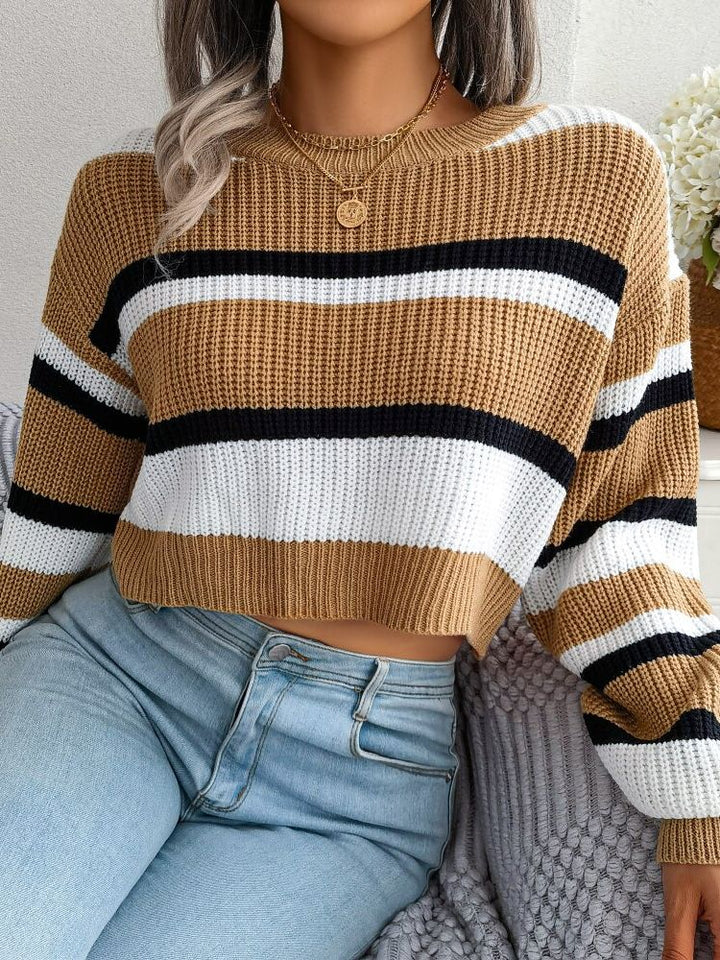Stilla | Stribet Crop Pullover