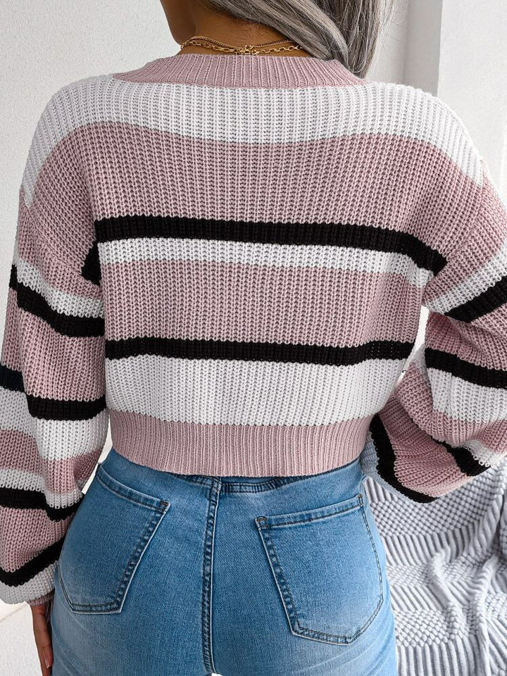 Stilla | Stribet Crop Pullover