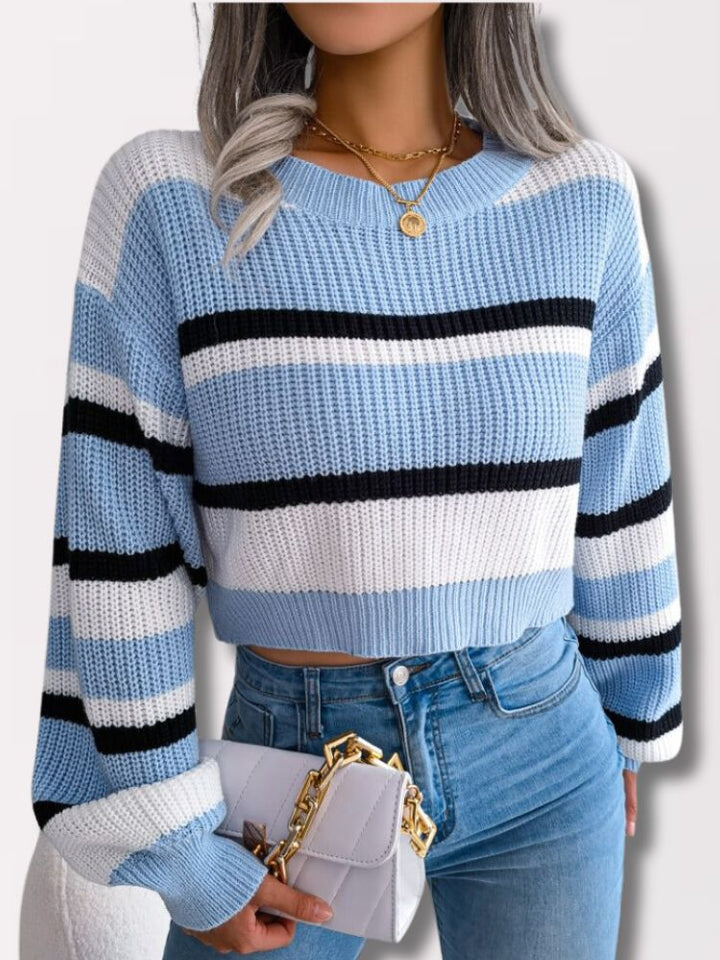 Stilla | Stribet Crop Pullover