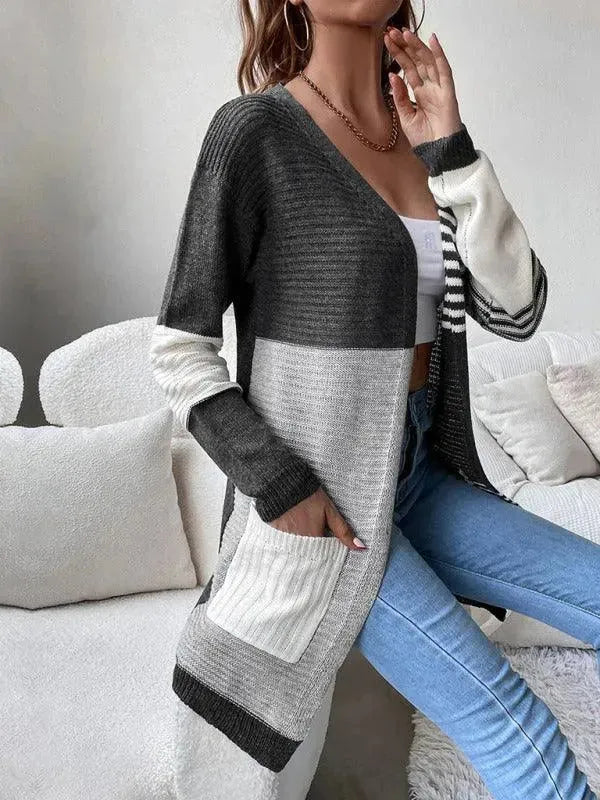 Stilla | Patchwork Dame Strikketrøje Pullover