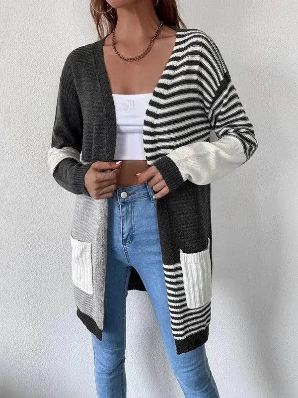 Stilla | Patchwork Dame Strikketrøje Pullover
