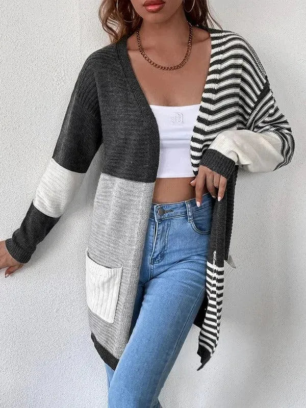 Stilla | Patchwork Dame Strikketrøje Pullover