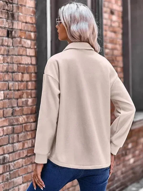 Stilla | Stilfuld Patchwork V-udskæring Damefrakke