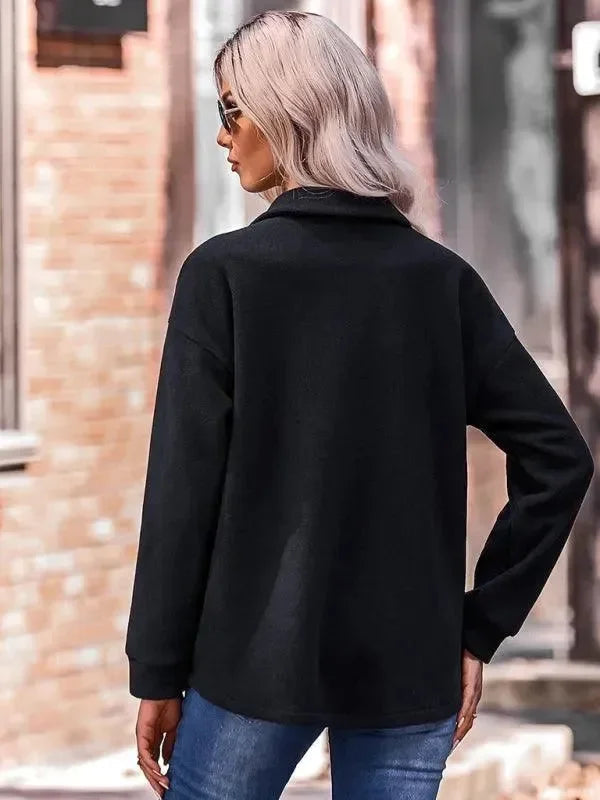 Stilla | Stilfuld Patchwork V-udskæring Damefrakke