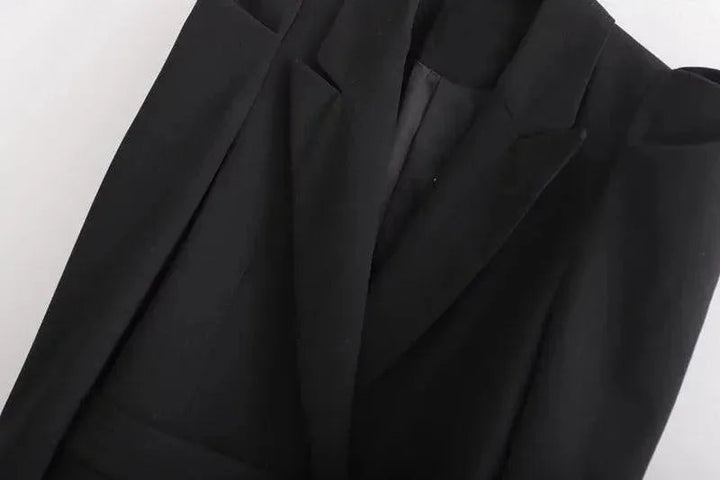 Stilla | Stilig Vintage Lang Blazer Dame - Vintage - Ensfarvet