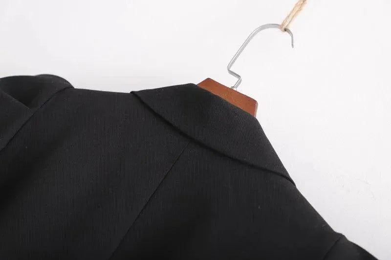 Stilla | Stilig Vintage Lang Blazer Dame - Vintage - Ensfarvet