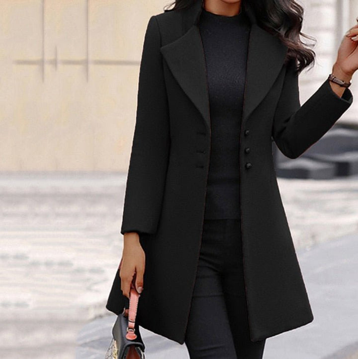 Stilla | Taljeret pasform uldtekstur knæ længde formel stil