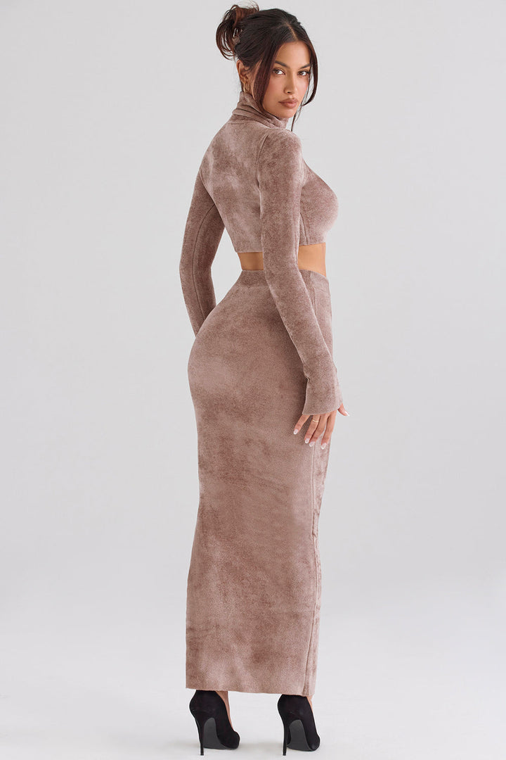 Stilla | Chenille Crop Top Med Maxi Nederdel