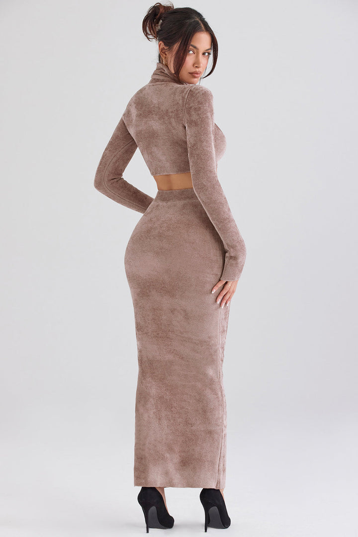 Stilla | Chenille Crop Top Med Maxi Nederdel