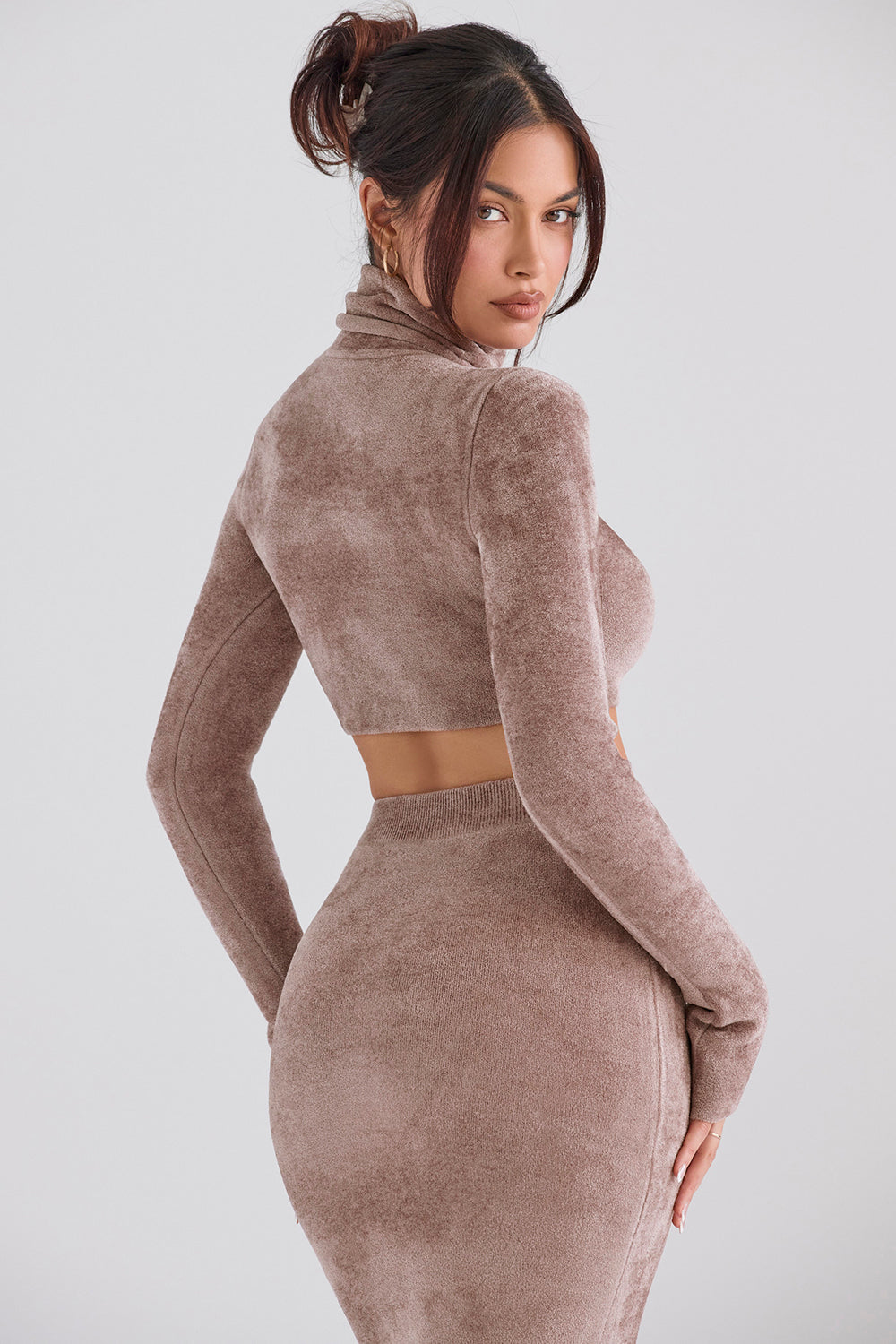 Stilla | Chenille Crop Top Med Maxi Nederdel