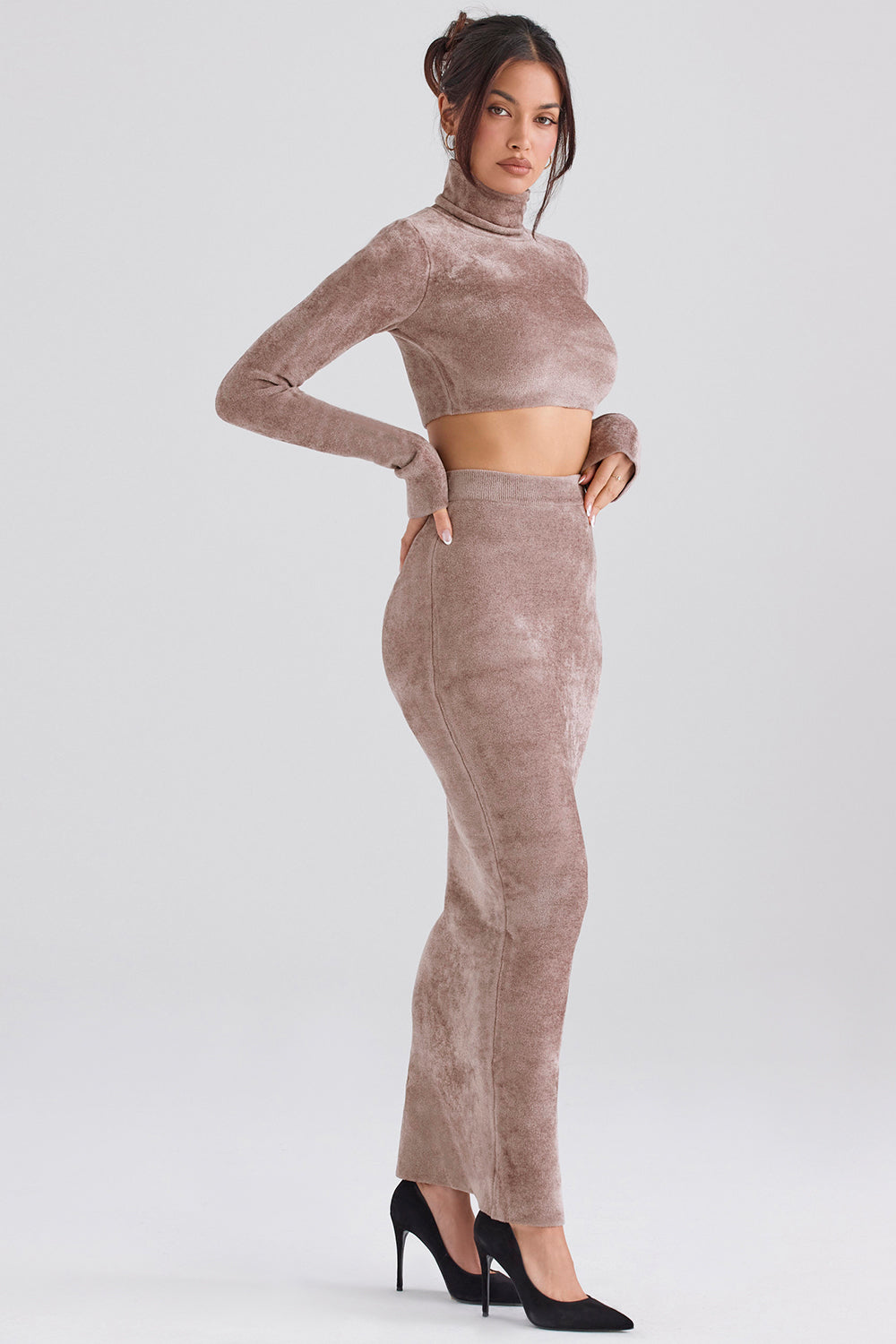 Stilla | Chenille Crop Top Med Maxi Nederdel