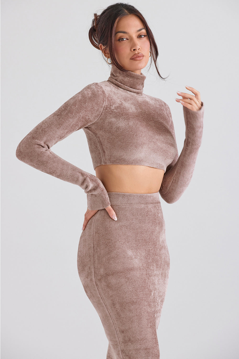 Stilla | Chenille Crop Top Med Maxi Nederdel