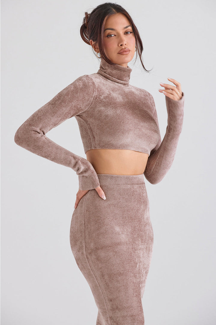 Stilla | Chenille Crop Top Med Maxi Nederdel