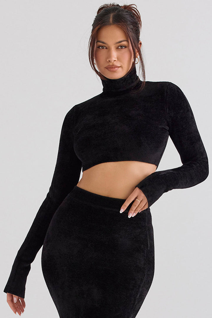 Stilla | Chenille Crop Top Med Maxi Nederdel