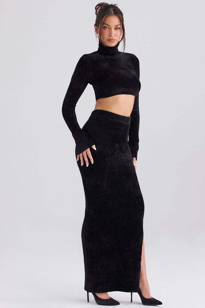 Stilla | Chenille Crop Top Med Maxi Nederdel