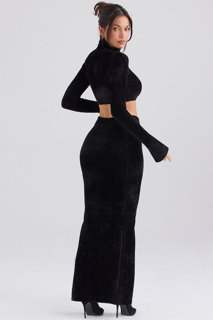 Stilla | Chenille Crop Top Med Maxi Nederdel