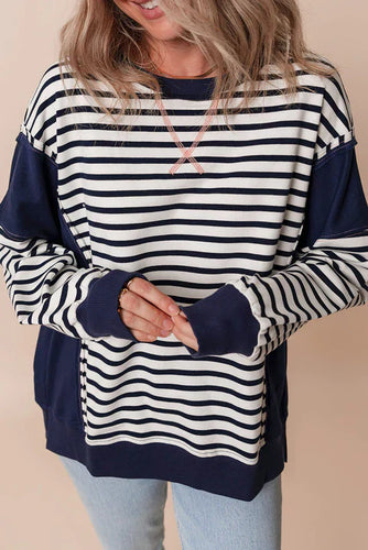 Stilla | Blue Stripe Loose Sweatshirt