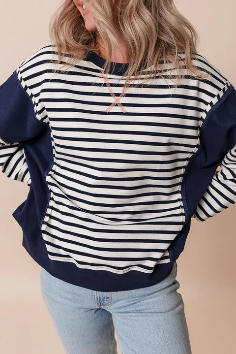 Stilla | Blue Stripe Loose Sweatshirt