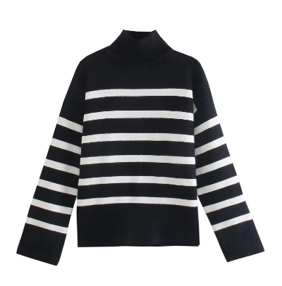 Stilla | Pullover med høj krave og lange ærmer til damer
