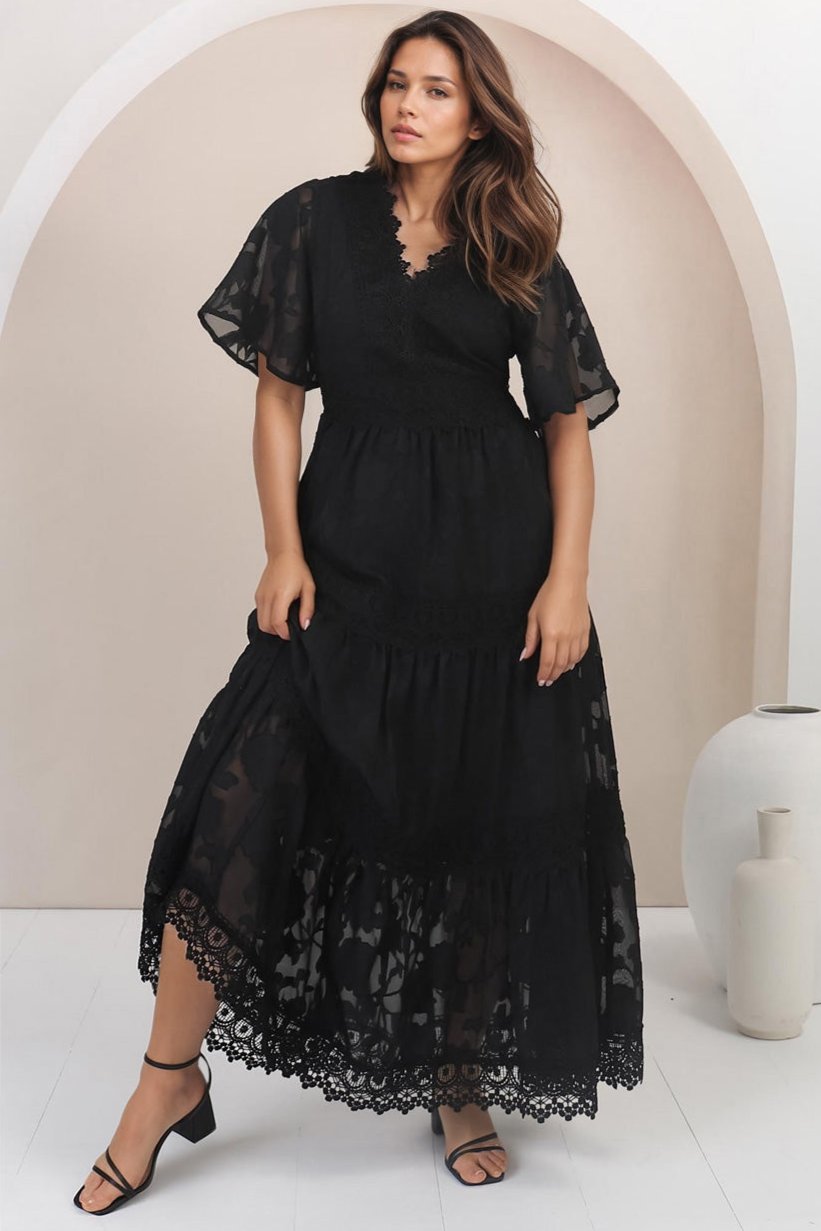 Stilla | Elegant Sort Maxikjole