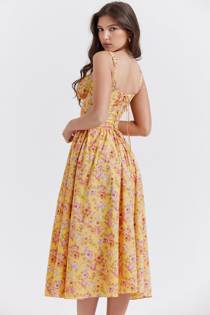 Stilla | Blomstret Let Midi Solkjole