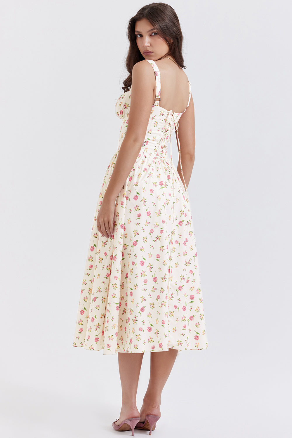 Stilla | Blomstret Let Midi Solkjole