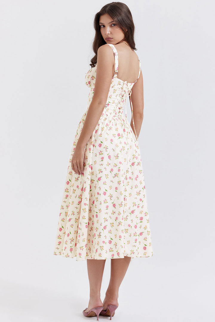 Stilla | Midi Solkjole Med Blomster