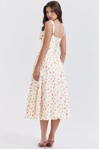 Stilla | Midi Solkjole Med Blomster