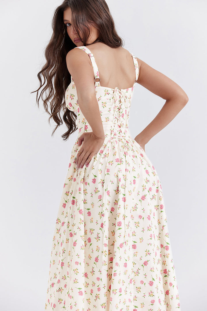 Stilla | Blomstret Let Midi Solkjole