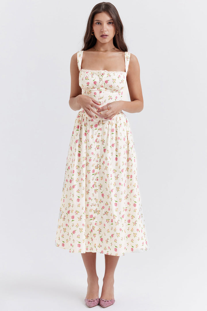 Stilla | Blomstret Let Midi Solkjole