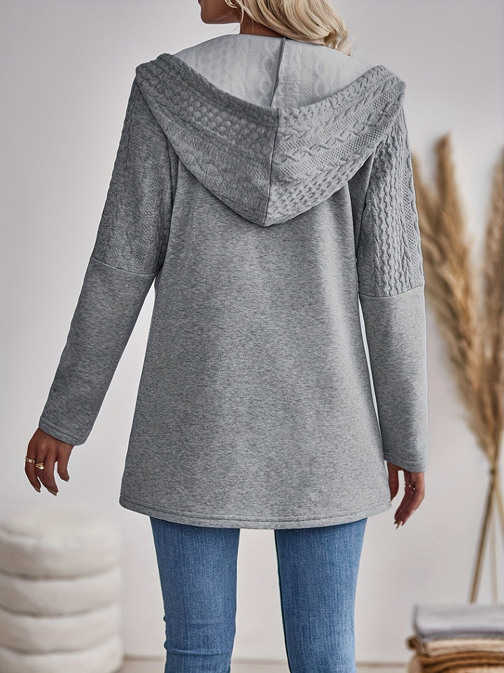 Stilla | Tekstureret Zip-Up Hoodie Jakke