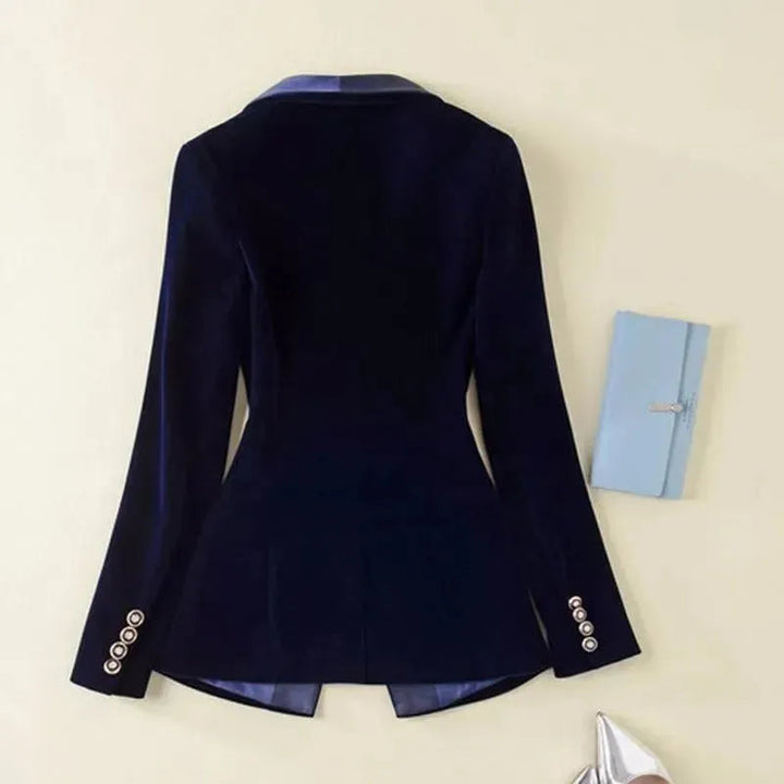 Stilla | Der Prowess Samt V-Udskæring Blazer Dame - Casual - Enkeltfarvet