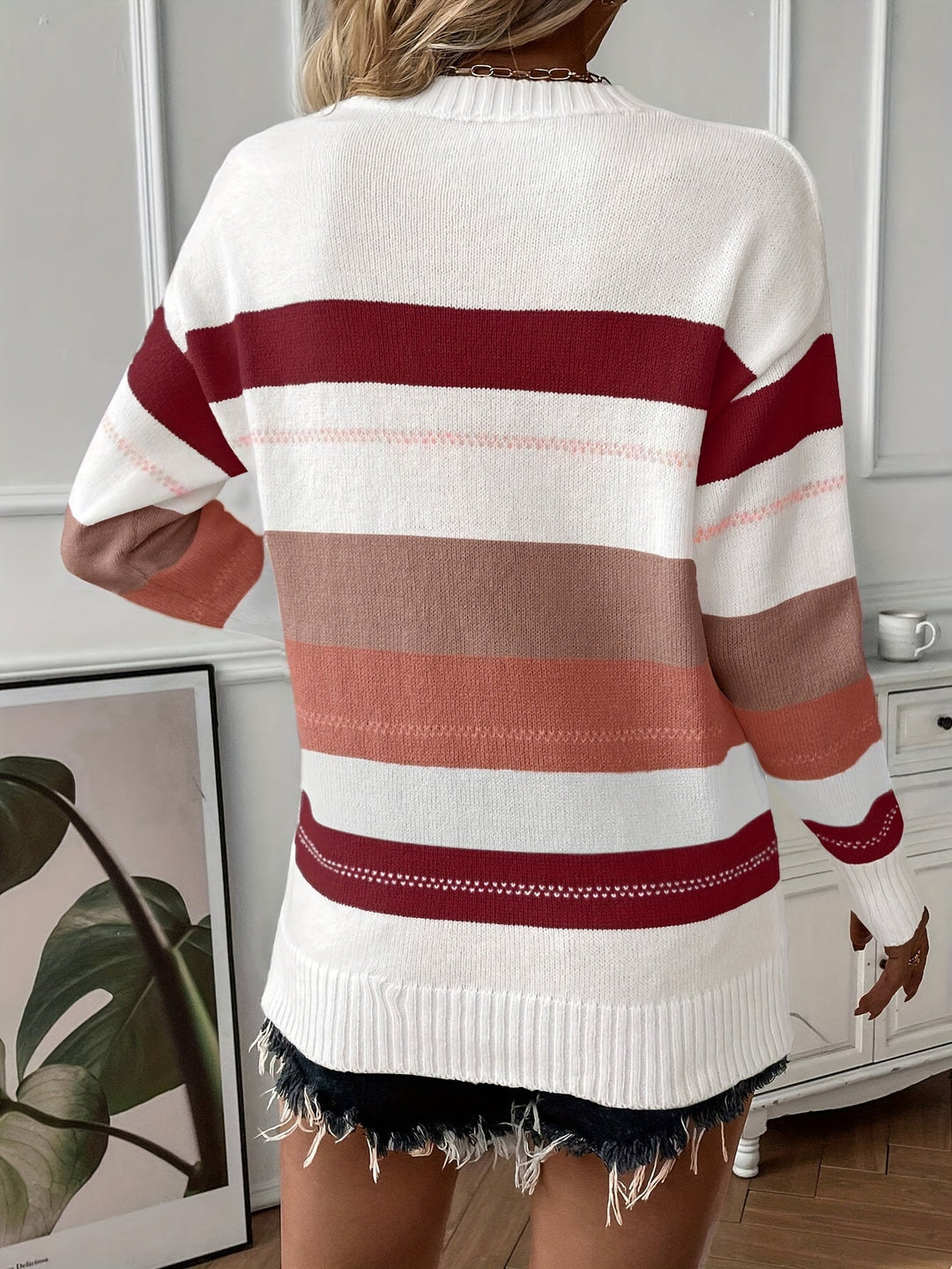Stilla | Trendy farveblok rundhals pullover