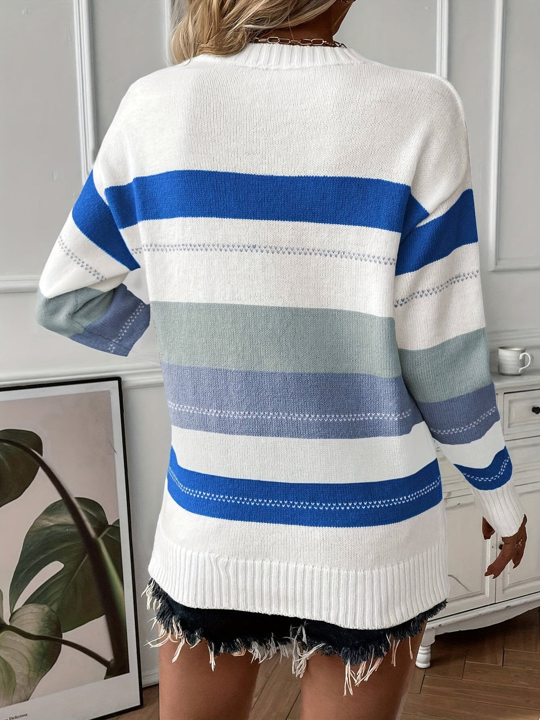Stilla | Trendy farveblok rundhals pullover