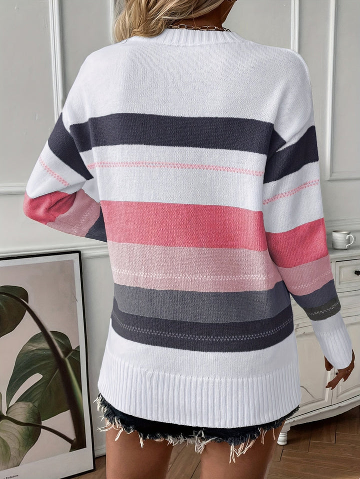 Stilla | Trendy farveblok rundhals pullover